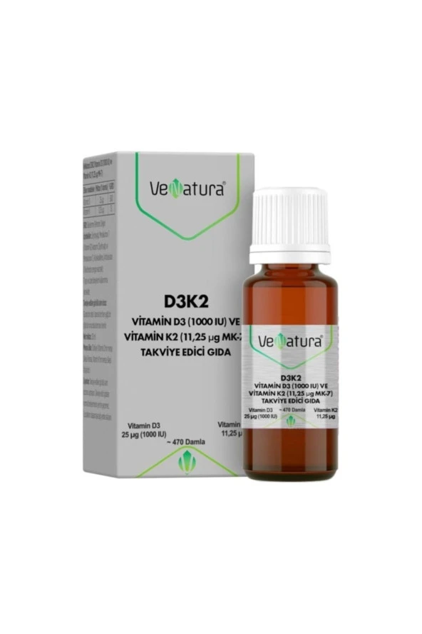 Venatura Vitamin D3 K2 (menakuinon 7) Damla 20 Ml