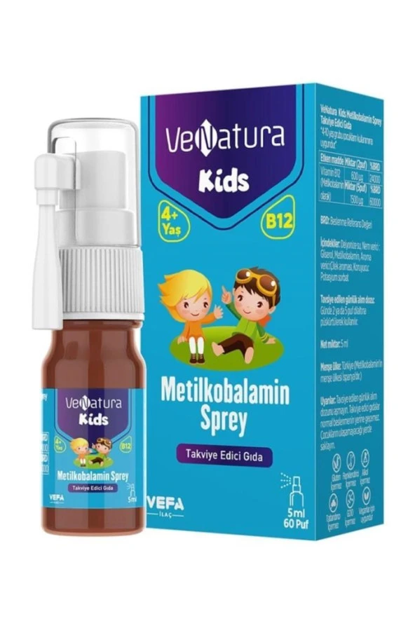 Venatura Kids B12 Metilkobalamin 5 ml 60 Puf Sprey