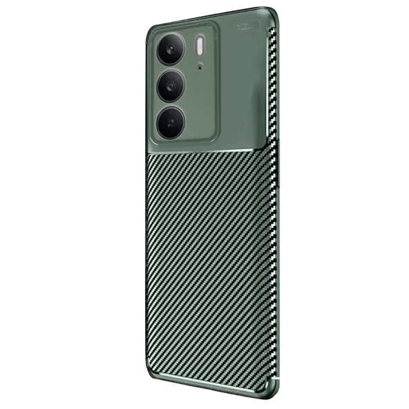 Gpack Realme C75 uyumlu Kılıf Negro Karbon Görünümlü Silikon - Resim 5