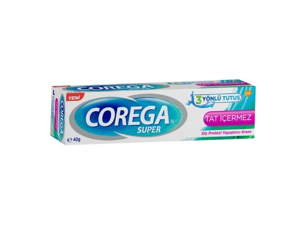 Corega Super Tat İçermez 40 gr Diş Protezi Yapıştırıcı Krem