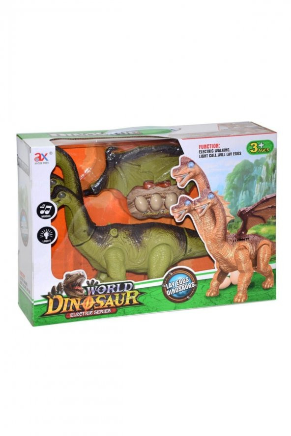Kutulu Yumurtalı Sesli ve Işıklı Yürüyen Oyuncak Dinozor Oyun Set