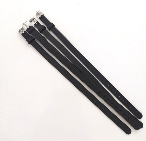 Bileklik 5 li Silikon Siyah 08 mm Ayarlanabilir Charm Takılabilen Bileklik