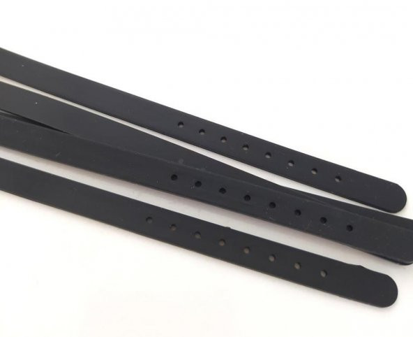 Bileklik 5 li Silikon Siyah 08 mm Ayarlanabilir Charm Takılabilen Bileklik - 2