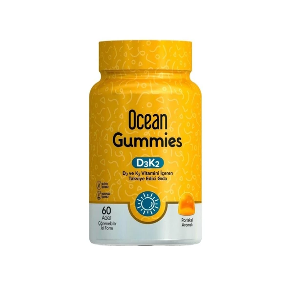 Ocean Gummies D3K2 Portakal Aromalı 60 Tablet ürün görseli