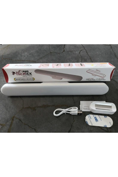 Hightek Dokunmatik Led Usb Şarjlı Aplik Kablosuz Mıknatıslı Lamba 3 Farklı Işık Rengi - 2