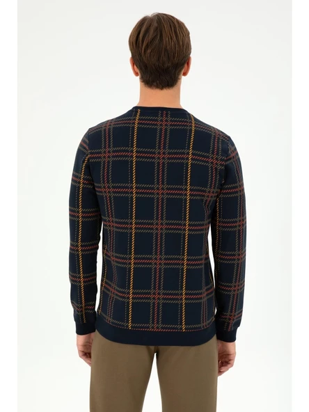 U.S. Polo Assn. Erkek Kareli Desenli Uzun Kol Sweatshirt - Rahat ve Şık - 3