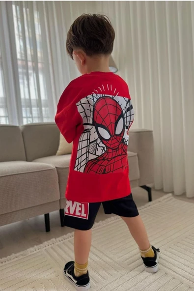 Spider Man Çizgi film Baskılı Alt Üst Erkek Çocuk 2li Takım - 2