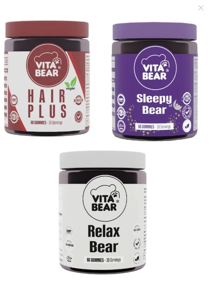 Vita Bear Hair Plus - Relax Bear - Sleepy Bear Vitamin 60'lı