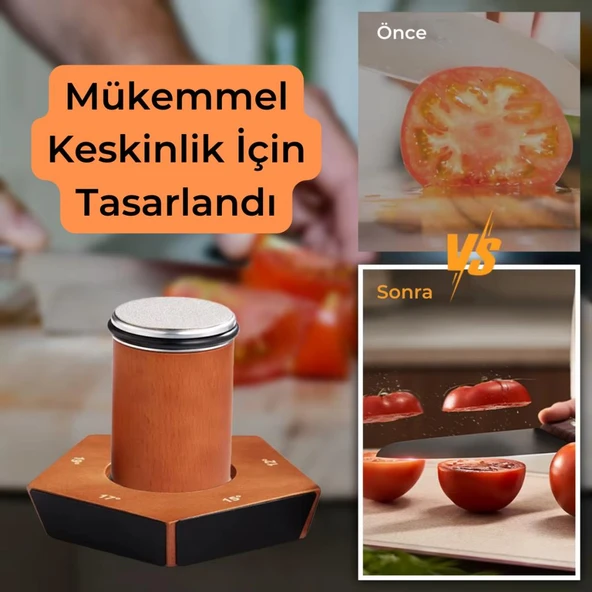 Coofbe Profesyonel Manyetik 5 Açılı Bıçak Bileme Seti Tüm Bıçaklara Uyumlu Bileme Masat Bileme Taşı - 3