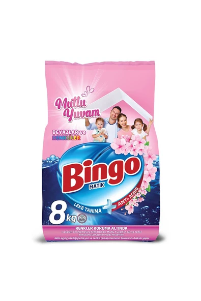 Bingo Matik 8 Kg Mutlu Yuvam Renkliler Ve Beyazlar Toz Çamaşır Deterjanı - 2