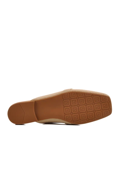 Ayakmod Bej Triko Hafif İnce Taban Önü Kapalı Kadın Terlik 277132 Z - 5