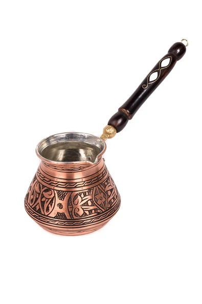 6 kişilik Gaziantep Bakırdan El Ağır İşlemeli Sedef kulplu Türk Kahve Cezvesi Kalay Kaplama