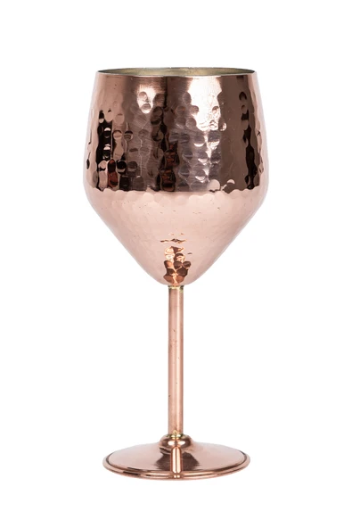 DMT Gaziantep Bakırdan DÖVMELİ Ayaklı servis Bardak boy 20 cm genişlik 9,0 cm kalınlık 3mm 260 gr