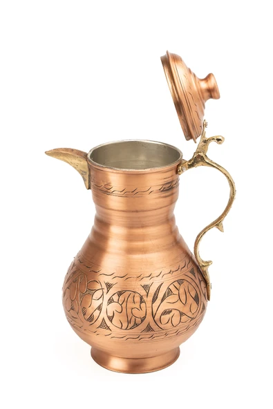 DMT Gaziantep Bakır El İşlemeli Otantik Sürahi yük:27 cm 1,9 litre kapasite Ağız:9,3mm