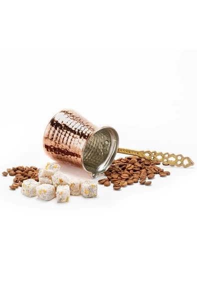 El Yapımı Dövme Bakır Cezve Tek Fincanlık 1. Kalite - 3