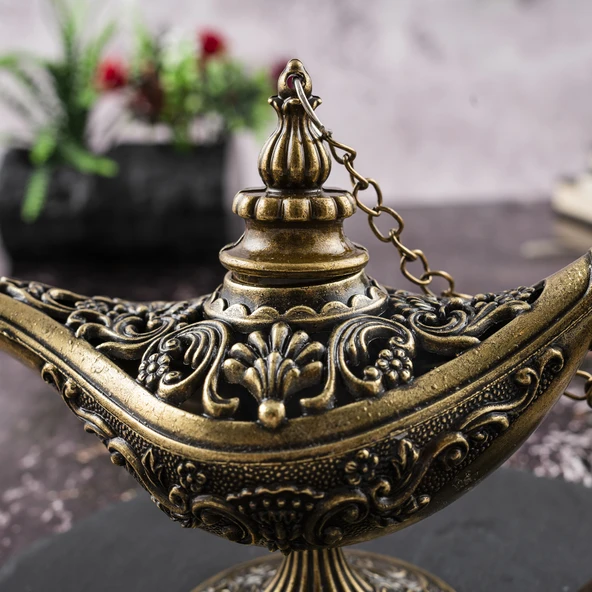 DMT Gaziantep Bakır Buhardanlık-Tütsülük sihirli lamba alaattin yükseklik 12 cm - 3