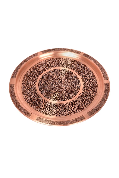 DMT  GAZİANTEP BAKIR ÇEREZLİK SETİ  KURUYEMİŞ  2 'LI SET(10cm X 3cm)(24CM TEPSİ) - 4