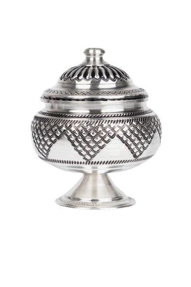 DMT Gaziantep Bakır Şekerlik zımba el nakışlı BOY :14cm