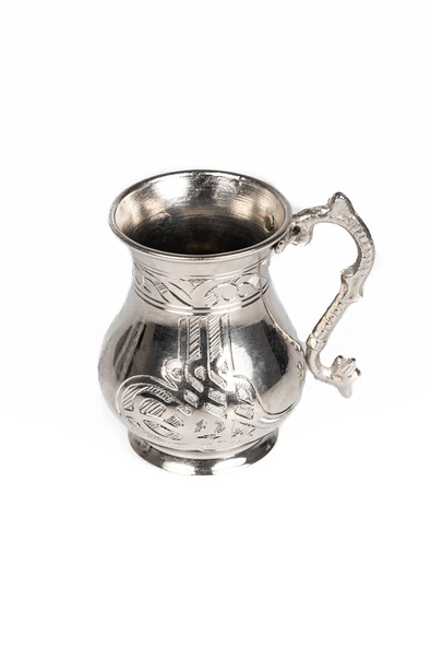 DMT Gaziantep Bakırdan Osmanlı Tuğralı Su ve Ayran Bardak boy 10,5cm genişlik 6cm kalın 3mm kalaylı