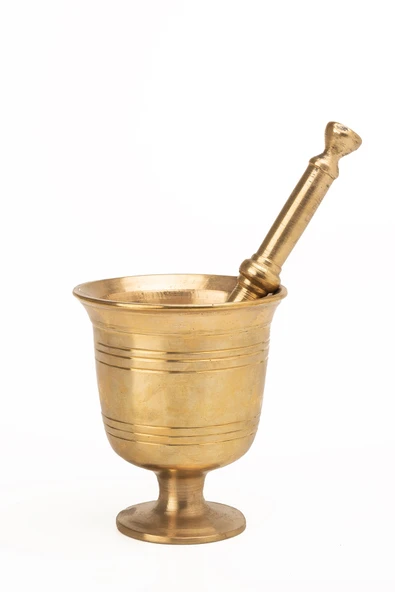 DMT Gaziantep Bakır Pirinç Döküm Havan eli kalınlık:0,6mm Ağız genişli 6,5cm Ağırlık:0,900gr ürün görseli