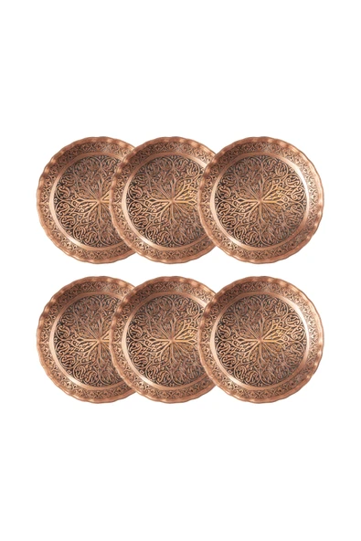 DMT COPPER HOME GAZİANTEP BAKIR ÇEREZLİK SETİ KURUYEMİŞ 6 'LI SET(14cm X 2,5cm) - 2