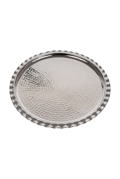 DMT Gaziantep Bakır 32cm El DÖVMESİ Sunum Servis tepsisi 32cm (ÇİRTİKLİ) - 2