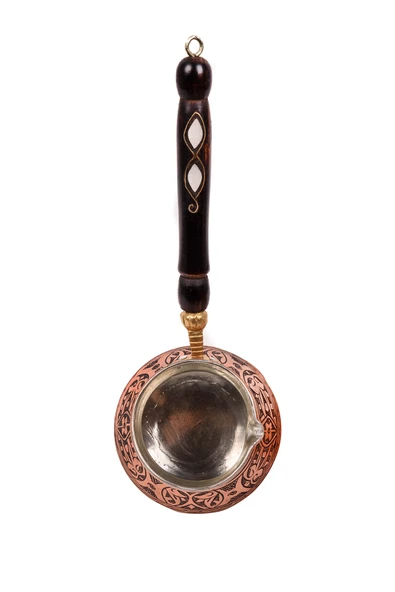 6 kişilik Gaziantep Bakırdan El Ağır İşlemeli Sedef kulplu Türk Kahve Cezvesi Kalay Kaplama - 2