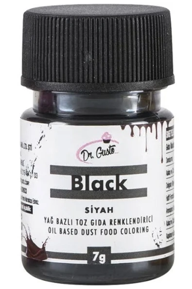 Dr. Gusto Yağ Bazlı Siyah Toz Çikolata Renklendirici 7 gr - 2
