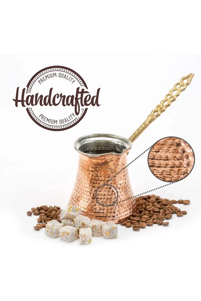 El Yapımı Dövme Bakır Cezve 3 Fincanlık 1. Kalite - 5