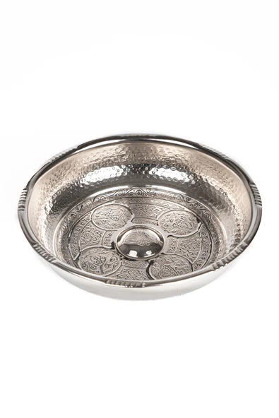 DMT Gaziantep Bakırdan Otantik Hamam tası çap:20 cm 3mm kalınlık tuğra dövmeli - 2