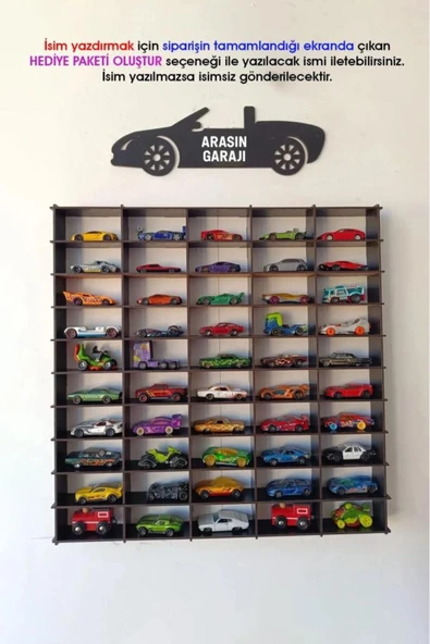 Kişiye Özel Oyuncak Araba Rafı 50'li Beyaz (hotwheels Ve Matcbox Arabaları Için Uygundur) - 12