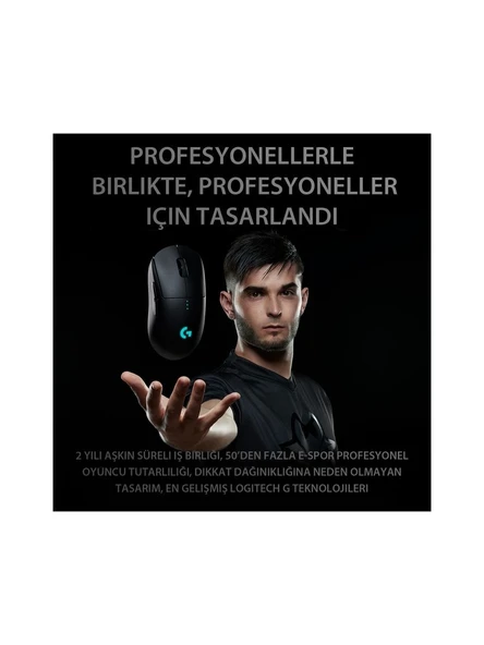 Logitech G PRO HERO 25.600 DPI Kablosuz Oyuncu Mouse Siyah - 2