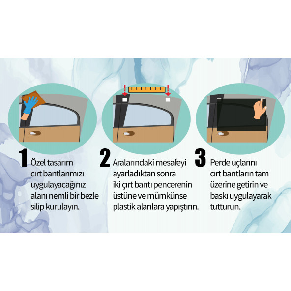 2 ADET Perisfer Fix-it Universal Oto Perde Yan Cam Güneşlik - 5