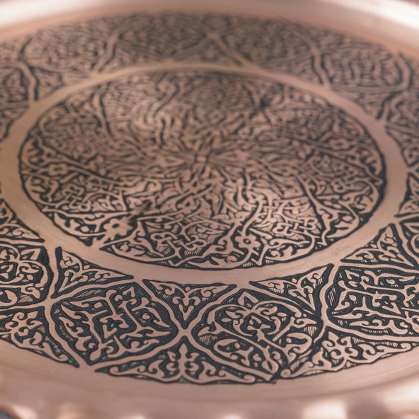 Dmt Gaziantep Bakır Kahvaltı Tabağı Seti Kahvaltı Kasesi Çerezlik Seti El Işlemesi(KUTULU-TEPSİLİ) Çap:11 Cm - 5