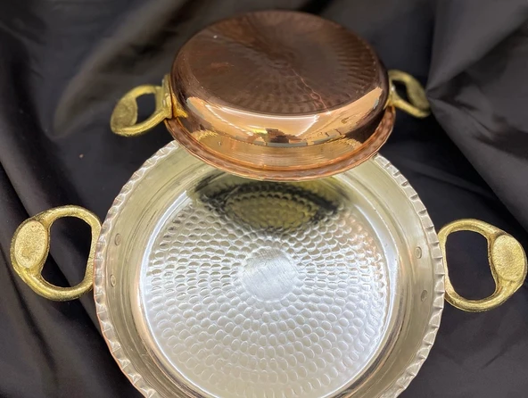 Gaziantep 17 cm Bakır EL Dövmesi Sahan Omlet Yumurta Tavası Mıhlama Sahan 1.sınıf (kalaylı)ÇİRTİKLİ - 2