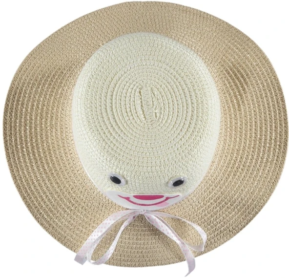 Kız Çocuk Hasır Fötr Plaj Şapka Rattan Model 5/10 YAŞ - 4