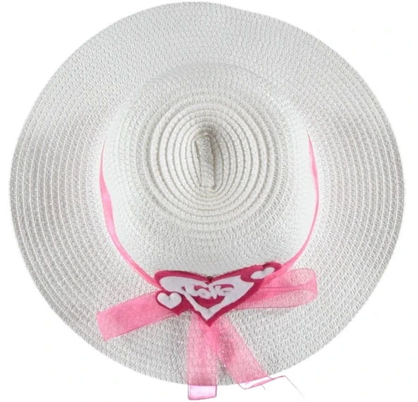 Kız Çocuk Hasır Fötr Plaj Şapka Rattan Tasarım 5/10 YAŞ - 10