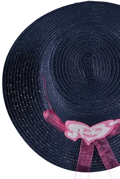 Kız Çocuk Hasır Fötr Plaj Şapka Rattan Tasarım 5/10 YAŞ - 9