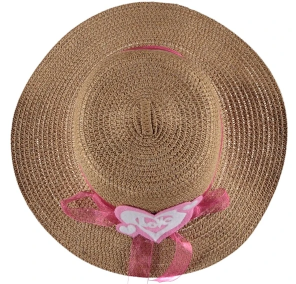 Kız Çocuk Hasır Fötr Plaj Şapka Rattan Tasarım 5/10 YAŞ - 4