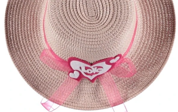 Kız Çocuk Hasır Fötr Plaj Şapka Rattan Tasarım 5/10 YAŞ - 2