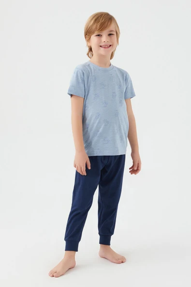 Arnetta 2504 Garson Parrot Erkek Çocuk Kısa Kol Pijama Takım ürün görseli 1