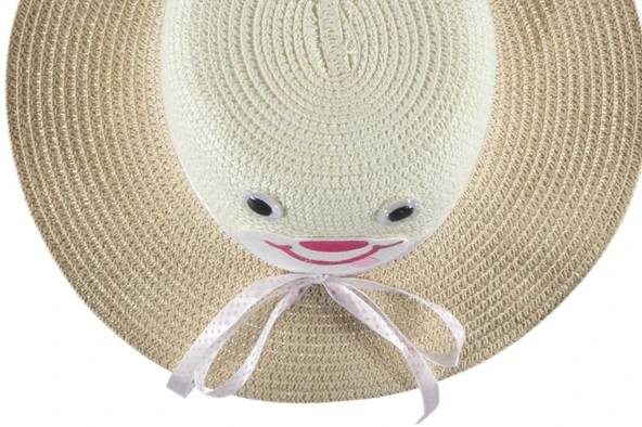 Kız Çocuk Hasır Fötr Plaj Şapka Rattan Model 5/10 YAŞ - 5