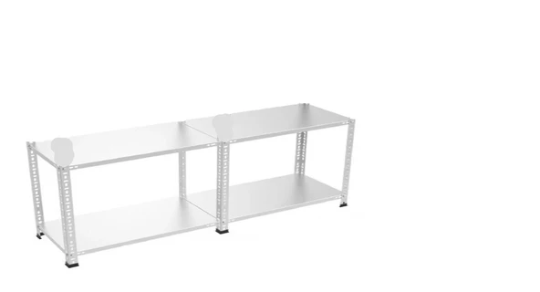 31x150x100 2 bitişik 2 katlı çelik raf modülü ürün görseli