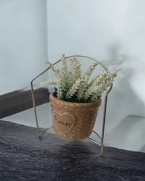 Dekoratif Standlı Beyaz Lavanta Yapay Çiçek – Şık ve Doğal Tasarım - Resim 2