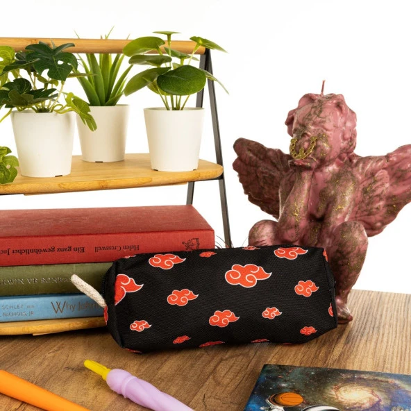 Naruto Akatsuki Kırmızı Bulut Kalemlik Fermuarlı Makyaj Çantası - 2