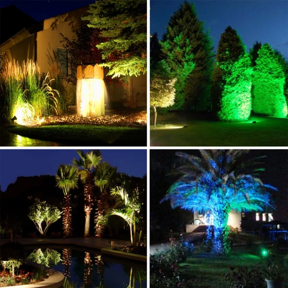 BAHÇE LED ARMATÜR paslanmaz dekoratif dış mekan Aydınlatma lamba spot gösteri Sıcak Beyaz A-1305 18W 220V IP68 - 4