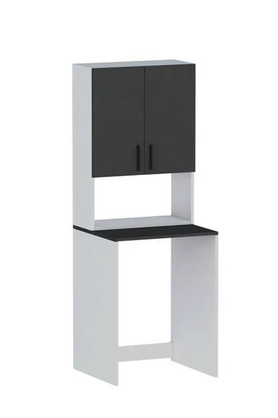 Üst Dolaplı Çok Amaçlı Çamaşır Makinesi Dolabı Antrasit - 6