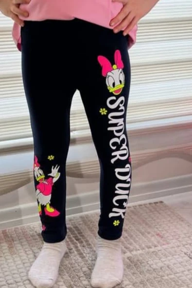 Lacivert Daisy Baskılı Tayt