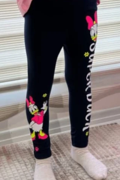 Lacivert Daisy Baskılı Tayt - 2