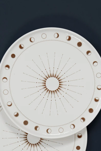 Luna Sole 2’li 30 cm İtalyan Tasarımlı Porselen Sunum Tabağı Seti - 2